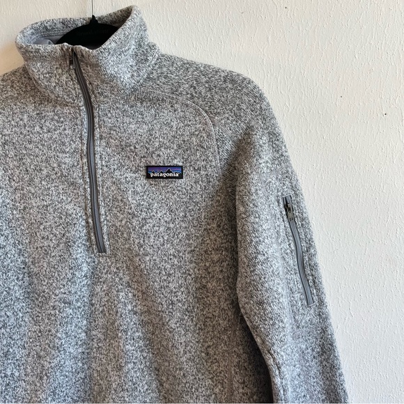 Patagonia Women’s Better Sweater 1/4 Zip Fleece Sz M EUC in Birch White (Grey) - Picture 5 of 13